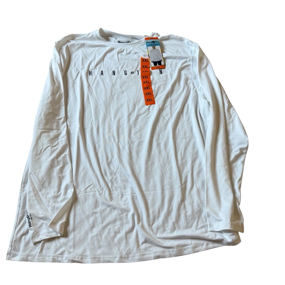 NWT Mens Hang Ten‎ White Long Sleeve Men's Shirt Size XXL Casual Normcore